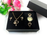 Elegant Heart Shape Jewellery & Watch Gift Set with Gift Box (DZ16526)