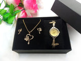 Elegant Butterfly Shape Jewellery & Watch Gift Set with Gift Box (DZ16527)