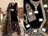 Luxury Embroidered Black Chiffon Wedding Dress 2023 (DZ16540)