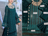 Heavy Embroidered Chiffon Party Wear Dress 2023 (DZ16551)