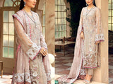 Handwork Heavy Embroidered Organza Party Wear Dress (DZ16552)