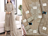 Heavy Embroidered Chiffon Party Dress with Embroidered Net Dupatta (DZ16553)