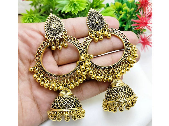 Antique Style Jhumka Earrings (DZ16584)