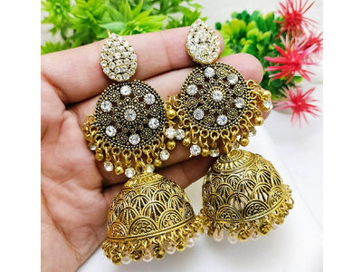 Antique Style Jhumka Earrings (DZ16585)