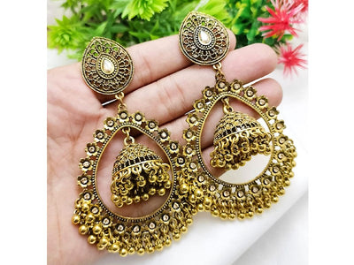 Antique Style Jhumka Earrings (DZ16586)