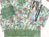 Digital Print Embroidered Lawn Dress with Digital Print Silk Dupatta (DZ16601)