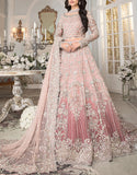 Luxurios 3D Handwork Heavy Embroidered Net Bridal Maxi Dress (DZ16604)