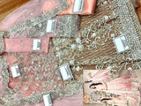 Luxurios 3D Handwork Heavy Embroidered Net Bridal Maxi Dress 2023 (DZ16604)