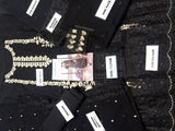 Adorable Heavy Embroidered Black Chiffon Wedding Dress 2023 (DZ16609)