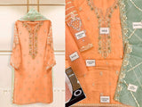 Handwork Embroidered Organza Party Wear Dress 2023 (DZ16610)