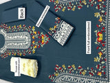 Elegant 2-Piece Embroidered Linen Dress 2023 (DZ16617)