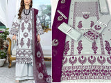 Luxury Embroidered Linen Dress 2023 with Bamber Chiffon Dupatta (DZ16618)