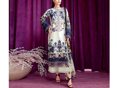 Elegant Embroidered Karandi Dress with Karandi Shawl (DZ16628)