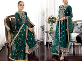 Embroidered Chiffon Wedding Dress with Embroidered Net Dupatta (DZ16631)