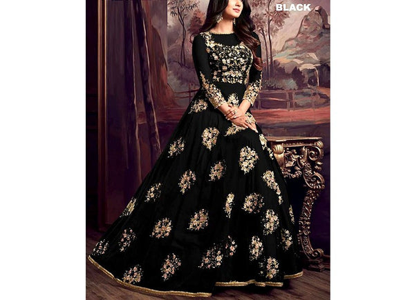 Readymade 2-Piece Embroidered Organza Maxi Dress (DZ16636)