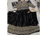 Readymade 3-Piece Embroidered Shamoz Silk Maxi Dress (DZ16646)