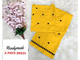 Readymade 2-Piece Embroidered Cotton Dress for Girls (DZ16653)