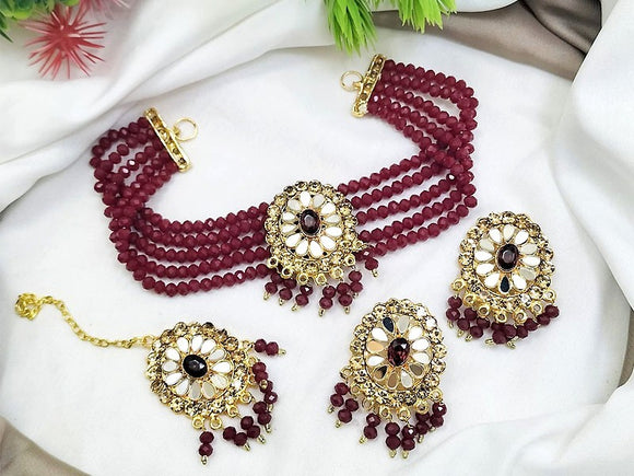 Indian Farshiya Choker Set with Tika (DZ16659)