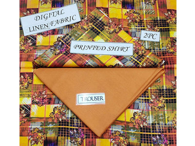 Digital Print 2-Piece Linen Suit 2023 (DZ16687)
