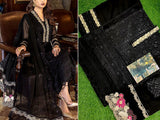 Heavy Embroidered Black Chiffon Wedding Dress 2024 (DZ16717)