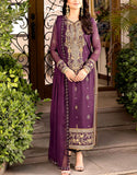 Elegant Embroidered Chiffon Party Wear Dress (DZ16735)