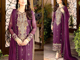 Elegant Embroidered Chiffon Party Wear Dress (DZ16735)
