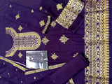 Elegant Embroidered Purple Chiffon Wedding Dress 2024 (DZ16736)