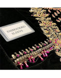 Glamorous Handwork & Heavy Embroidered Black Velvet Wedding Dress (DZ16739)