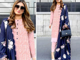 Luxury Embroidered Linen Dress 2023 with Bamber Chiffon Dupatta (DZ16752)