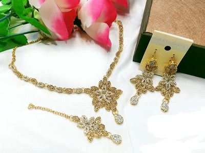 Elegant Fashion Jewelry Set with Earrings & Tikka (DZ16754)