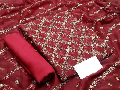 Heavy Embroidered Chiffon Party Wear Dress 2023 with Embroidered Chiffon Dupatta (DZ16770)