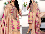Decent Embroidered Dhanak Dress with Dhanak Shawl Dupatta (DZ16775)