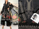Embroidered Black Dhanak Dress with Dhanak Shawl Dupatta (DZ16776)