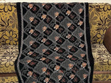 Heavy Embroidered Black Bridal Velvet Shawl (DZ16794)