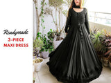 Readymade 3-Piece Chiffon Maxi Dress with Chiffon Dupatta (DZ16799)