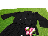 Readymade Linen Shirt for Girls - Black (DZ16804)