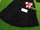 Readymade Linen Shirt for Girls - Black (DZ16804)