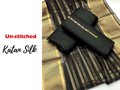 Banarsi Style Katan Silk Dress with Lining Organza Dupatta (DZ16818)