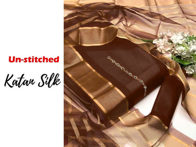 Banarsi Style Katan Silk Dress with Lining Organza Dupatta (DZ16819)