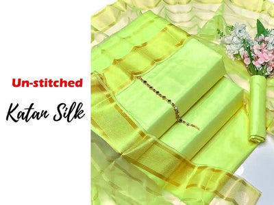 Banarsi Style Katan Silk Dress with Lining Organza Dupatta (DZ16824)