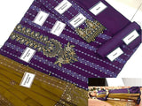 Heavy Embroidered Purple Chiffon Wedding Dress 2023 (DZ16847)