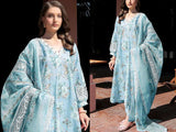 Digital Print Embroidered Swiss Lawn Dress with Organza Dupatta (DZ16848)