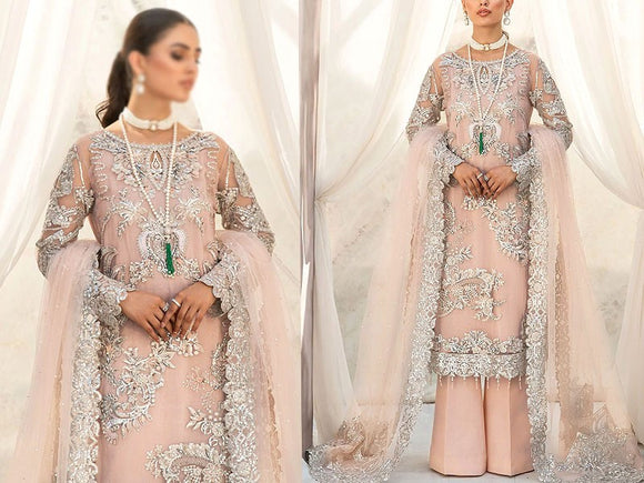 Handwork Heavy Embroidered Net Wedding Dress 2023 with Inner (DZ16855)