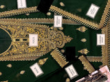 Heavy Embroidered Green Chiffon Wedding Dress 2024 (DZ16857)