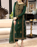 Heavy Embroidered Green Chiffon Wedding Dress 2024 (DZ16857)