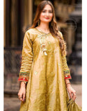 Ready-to-Wear Angrakha Style Embroidered Raw Silk Party Wear Dress (DZ16861)
