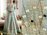 Luxurios Heavy Handwork Embroidered Organza Bridal Maxi Dress (DZ16865)