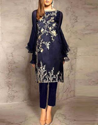 Trendy 2-Piece Embroidered Lawn Dress (DZ16901)
