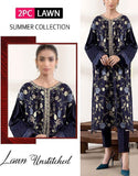 Elegant 2-Piece Heavy Embroidered Lawn Dress (DZ16902)