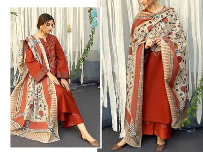 Sequins Embroidered Lawn Suit 2024 with Diamond Lawn Dupatta (DZ16905)